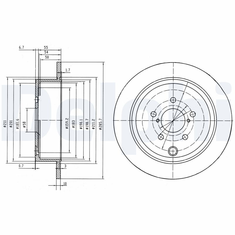 DELPHI BG4158 Discofreno-Discofreno-Ricambi Euro