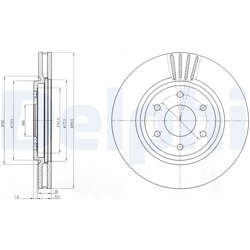 DELPHI BG4205 спирачен диск