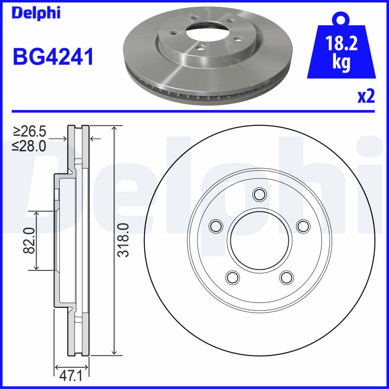 DELPHI BG4241 Brzdový kotouč