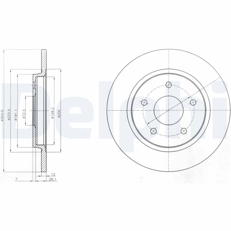 DELPHI BG4247 спирачен диск