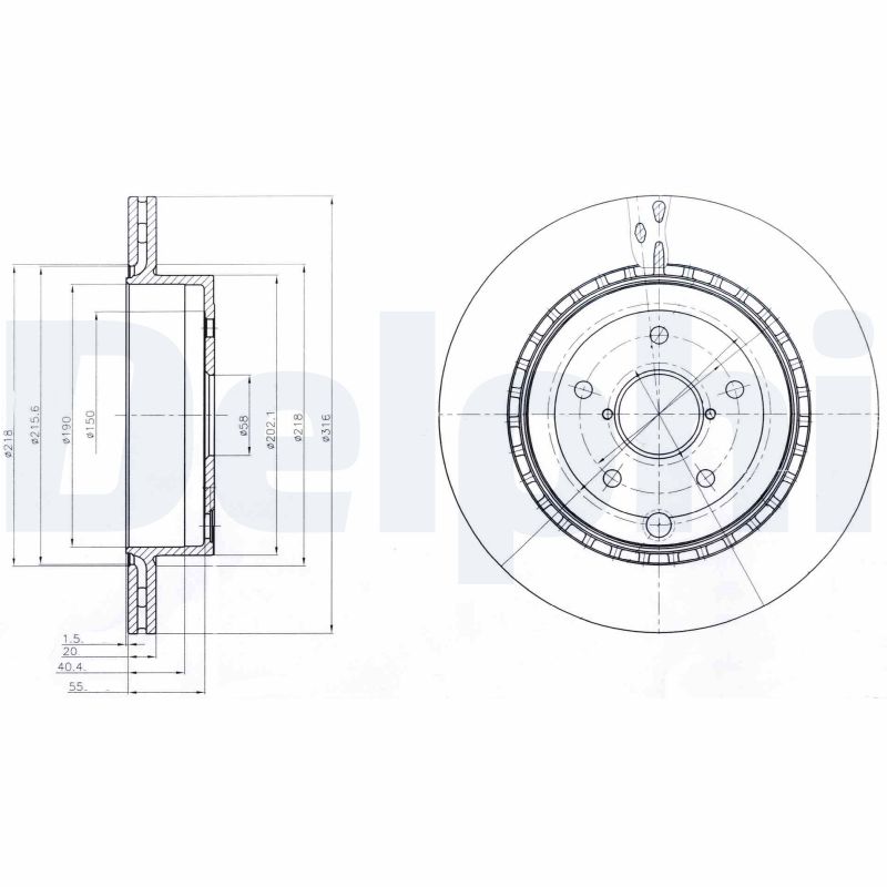 DELPHI BG4287 Discofreno-Discofreno-Ricambi Euro