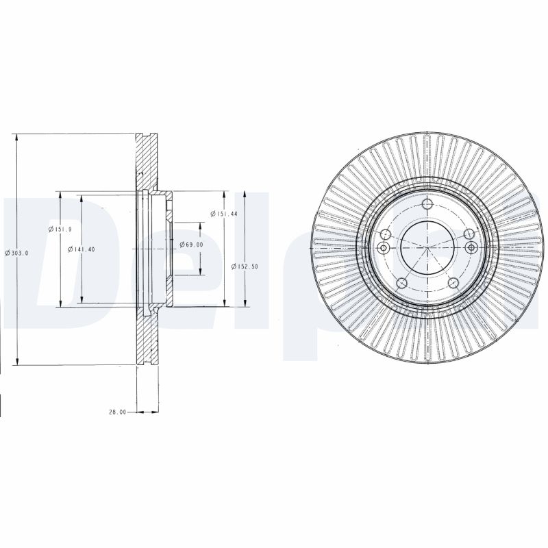 DELPHI BG4309 Discofreno-Discofreno-Ricambi Euro