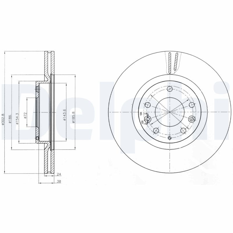 DELPHI BG4316 Discofreno-Discofreno-Ricambi Euro