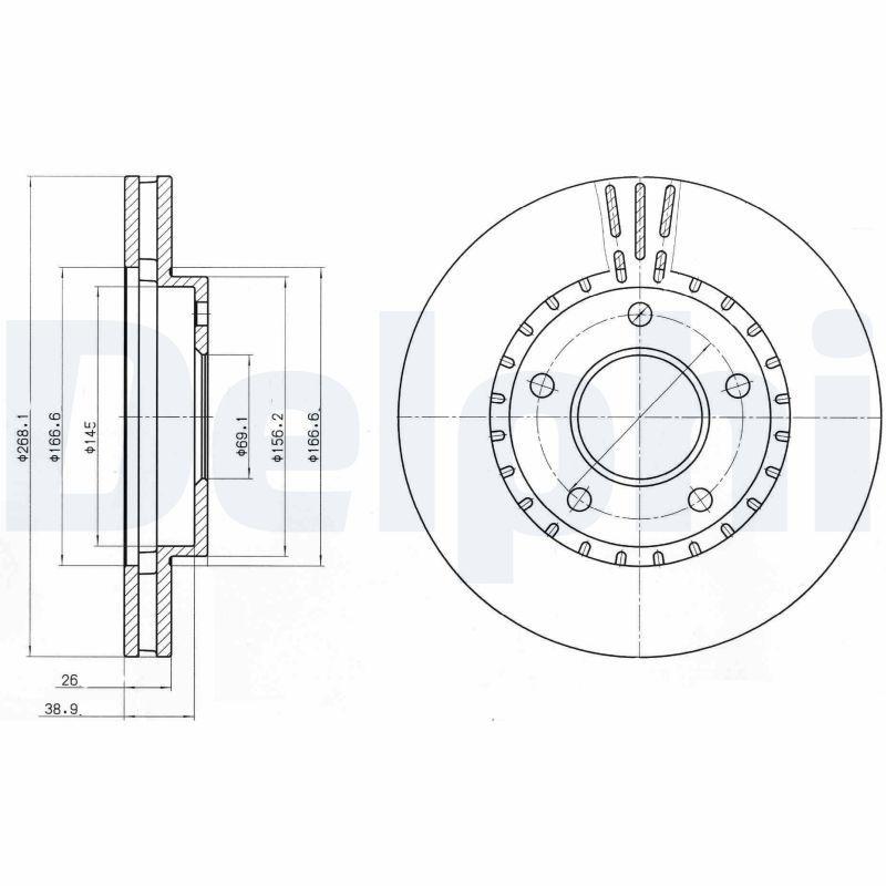 DELPHI BG4323 Discofreno-Discofreno-Ricambi Euro