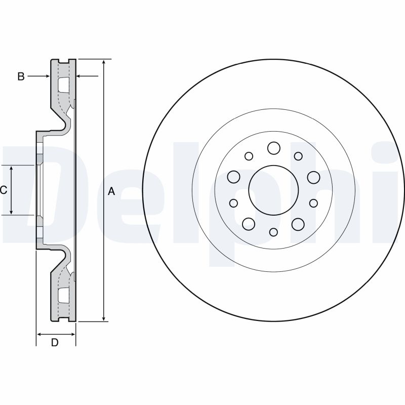 DELPHI BG4556 Discofreno-Discofreno-Ricambi Euro