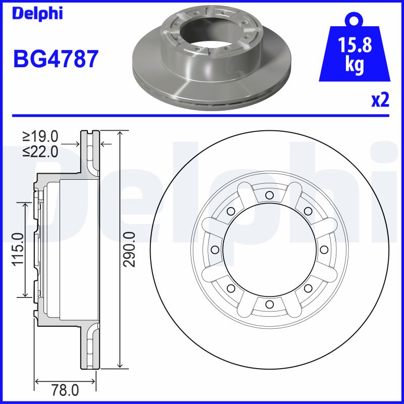 DELPHI BG4787 спирачен диск