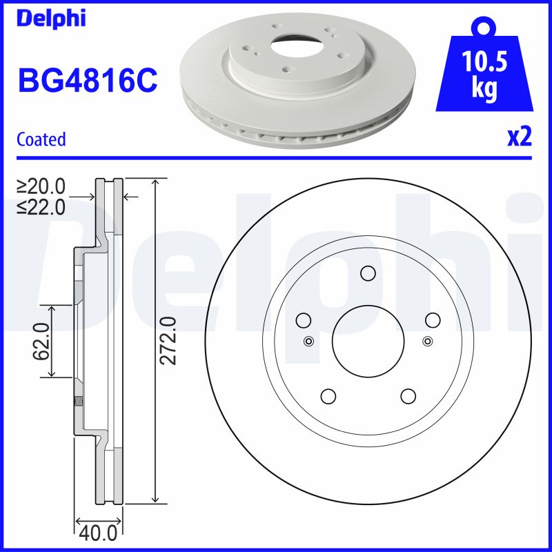 DELPHI BG4816C спирачен диск