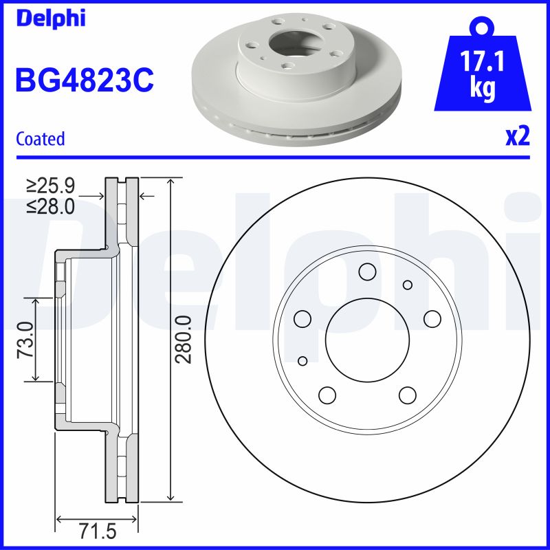 DELPHI BG4823C спирачен диск