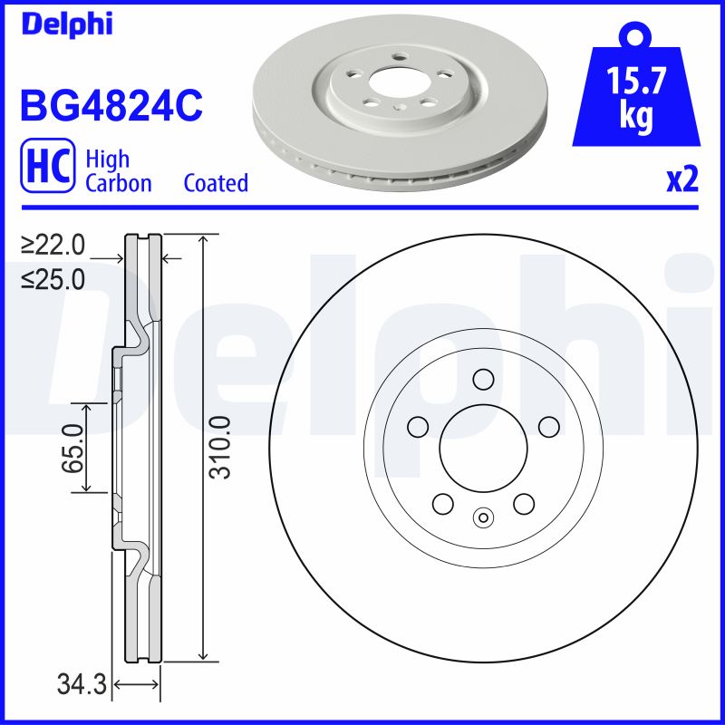 DELPHI BG4824C спирачен диск