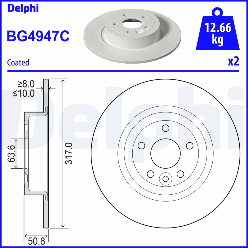 DELPHI BG4947C спирачен диск