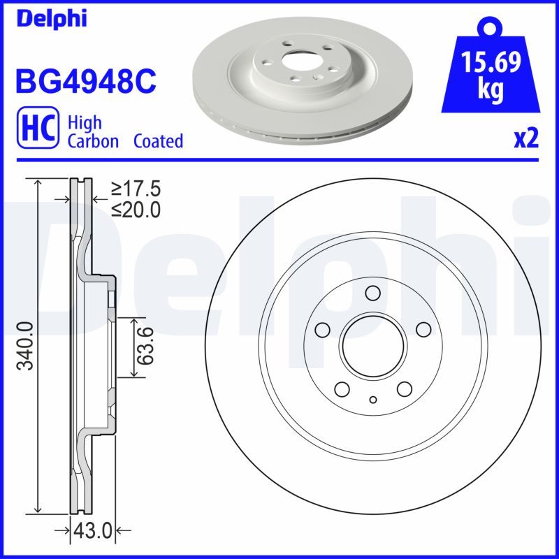 DELPHI BG4948C спирачен диск