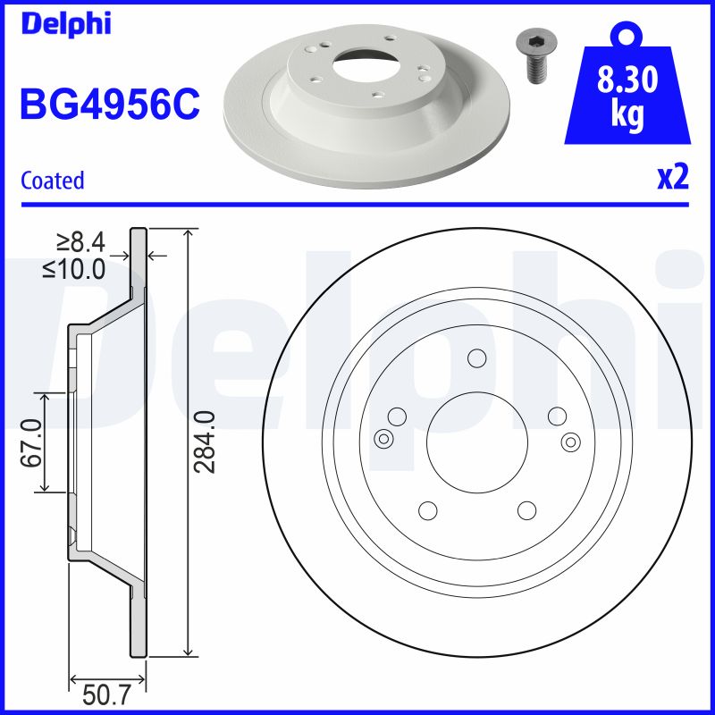 DELPHI BG4956C Brzdový kotouč