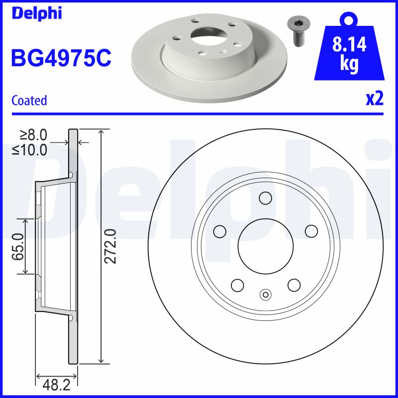 DELPHI BG4975C спирачен диск