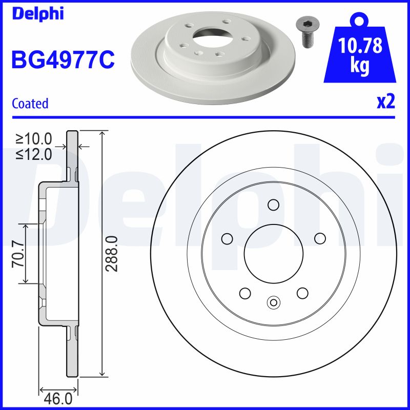 DELPHI BG4977C спирачен диск