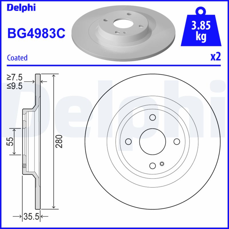 DELPHI BG4983C Discofreno-Discofreno-Ricambi Euro