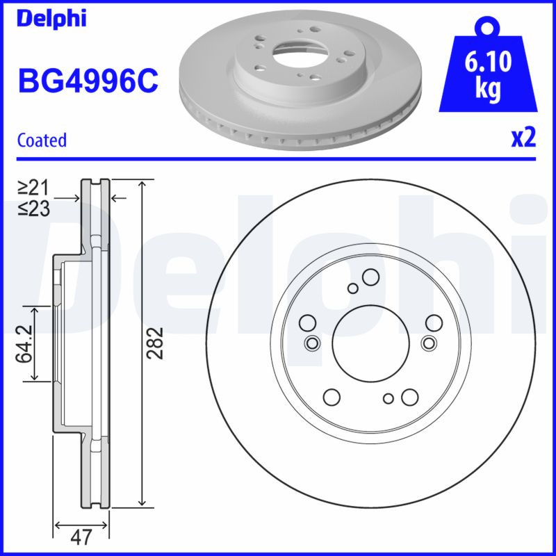 DELPHI BG4996C спирачен диск