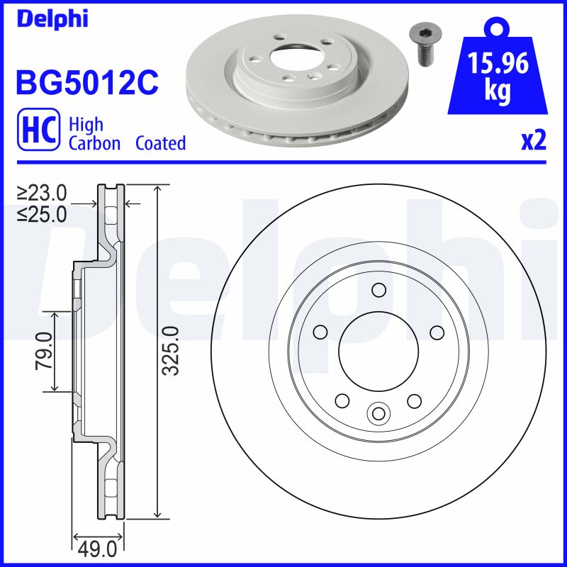 DELPHI BG5012C Brzdový kotouč