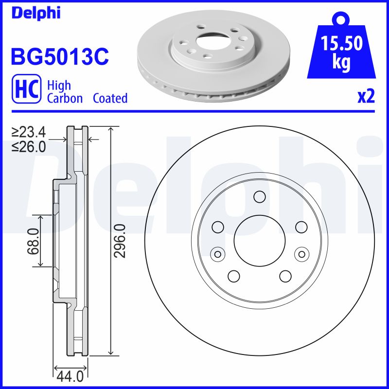 DELPHI BG5013C Brzdový kotouč