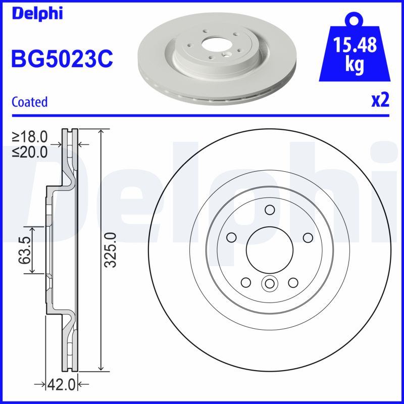 DELPHI BG5023C спирачен диск