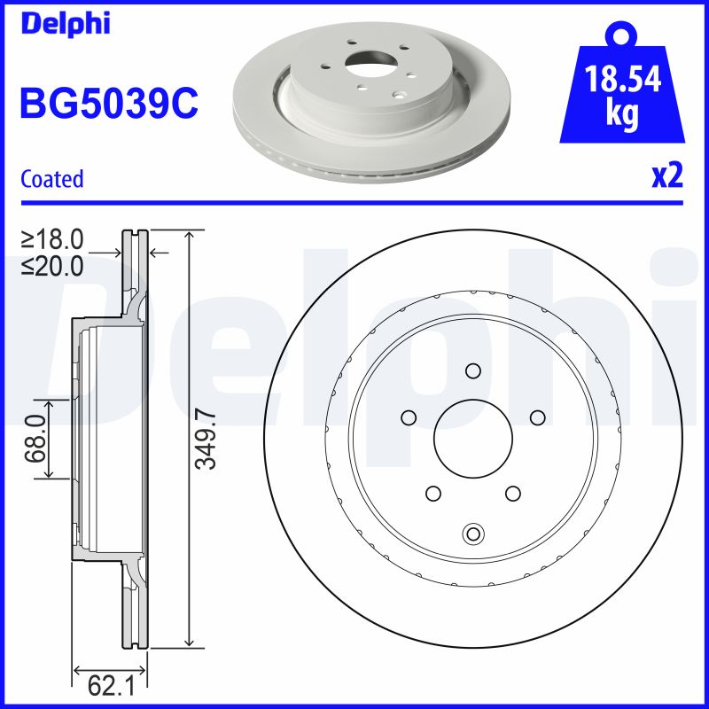 DELPHI BG5039C спирачен диск