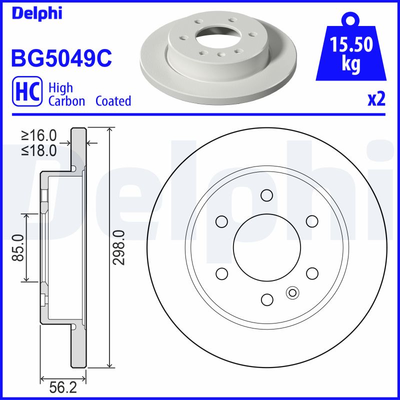 DELPHI BG5049C спирачен диск