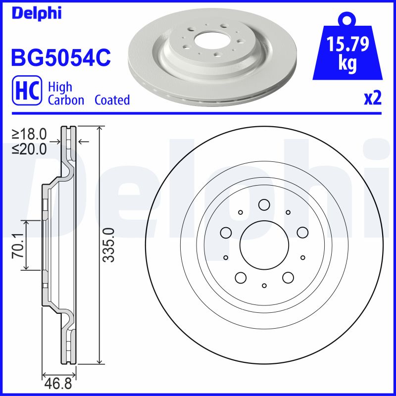 DELPHI BG5054C спирачен диск