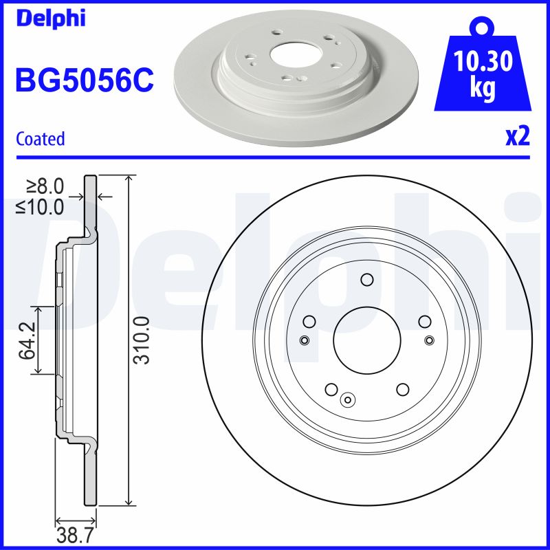 DELPHI BG5056C спирачен диск