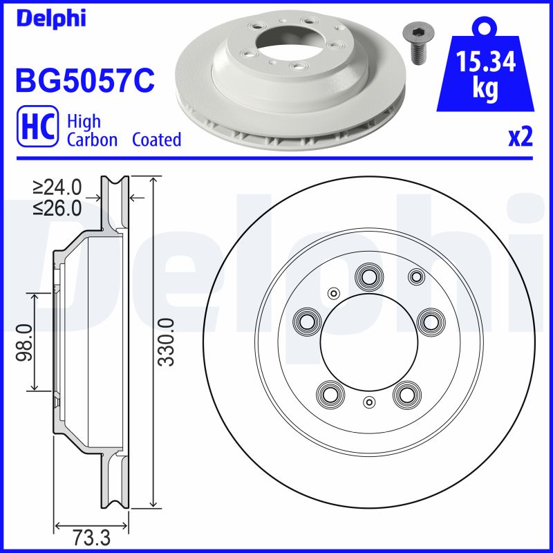 DELPHI BG5057C Brzdový kotouč