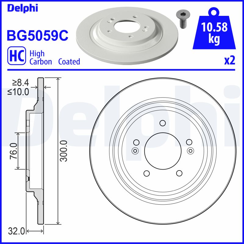 DELPHI BG5059C Brzdový kotouč