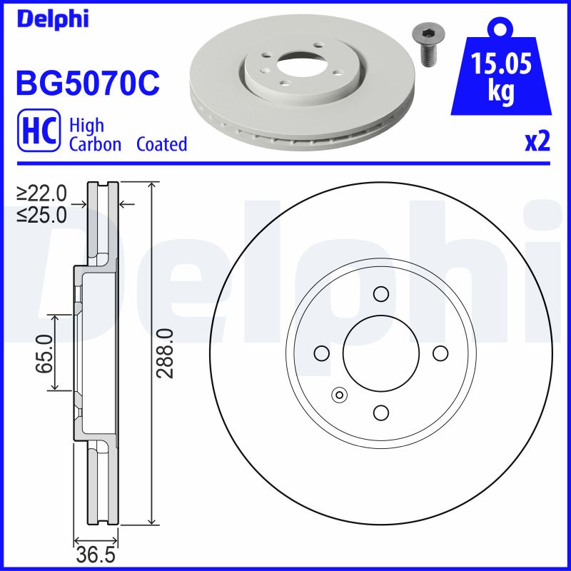 DELPHI BG5070C спирачен диск