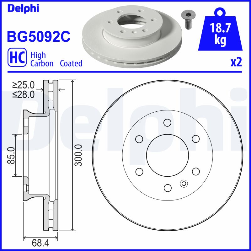 DELPHI BG5092C спирачен диск