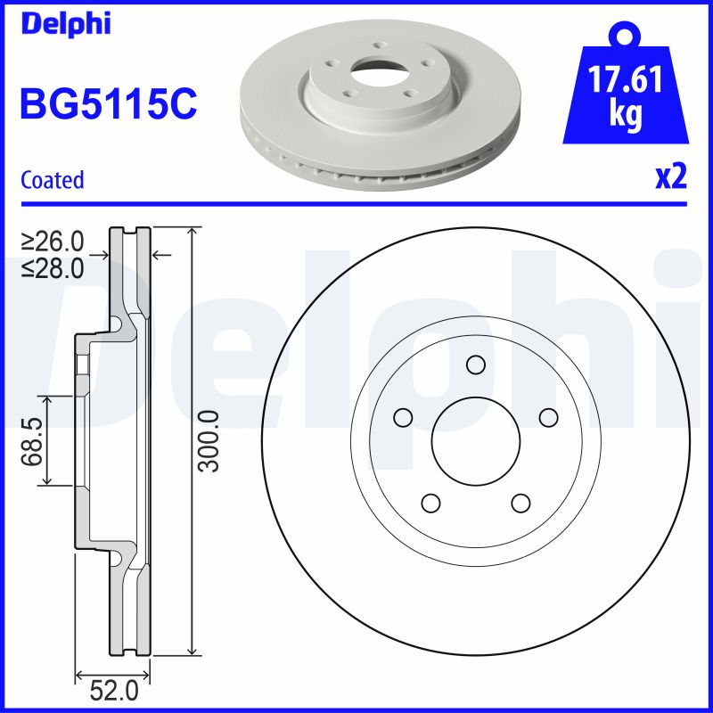 DELPHI BG5115C спирачен диск