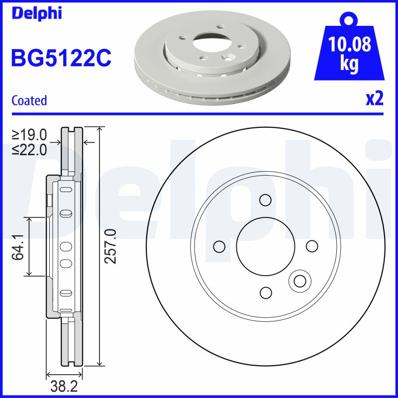 DELPHI BG5122C спирачен диск