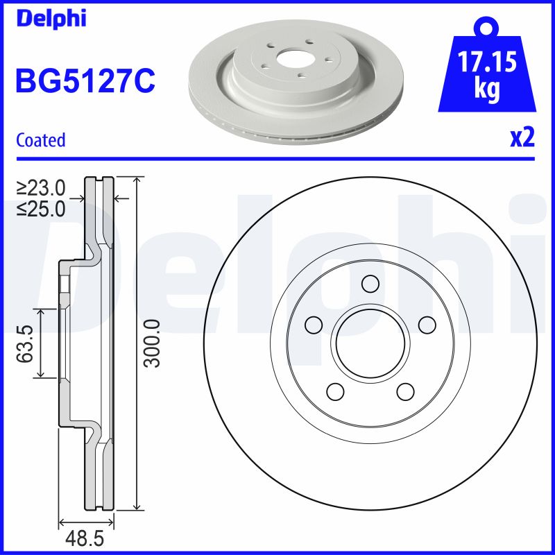 DELPHI BG5127C Brzdový kotouč