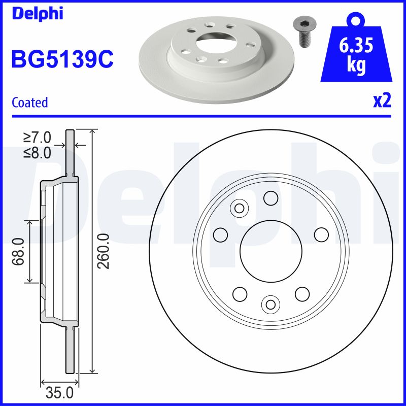 DELPHI BG5139C спирачен диск