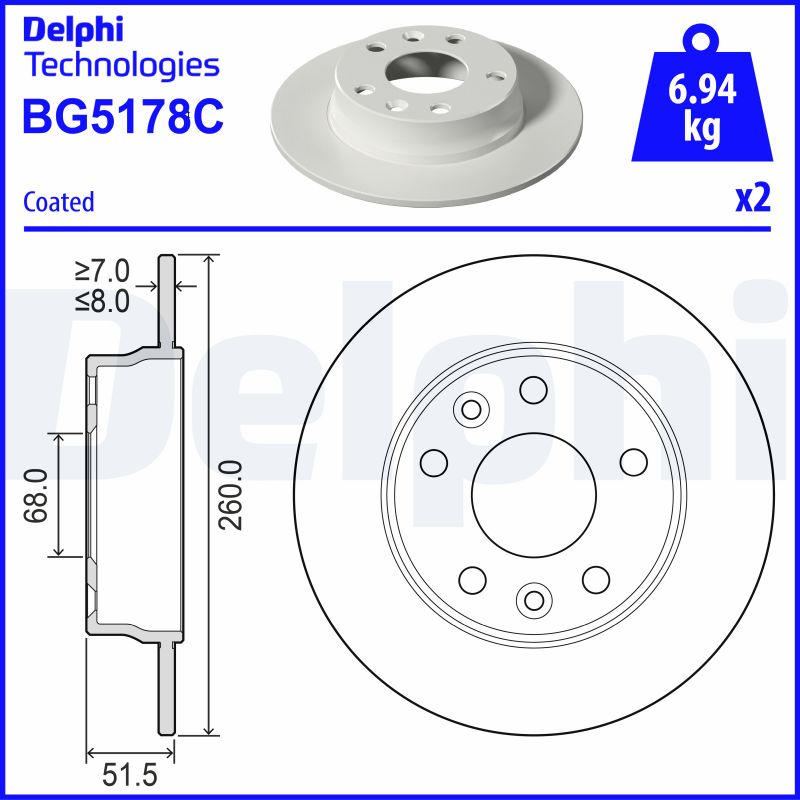 DELPHI BG5178C Discofreno