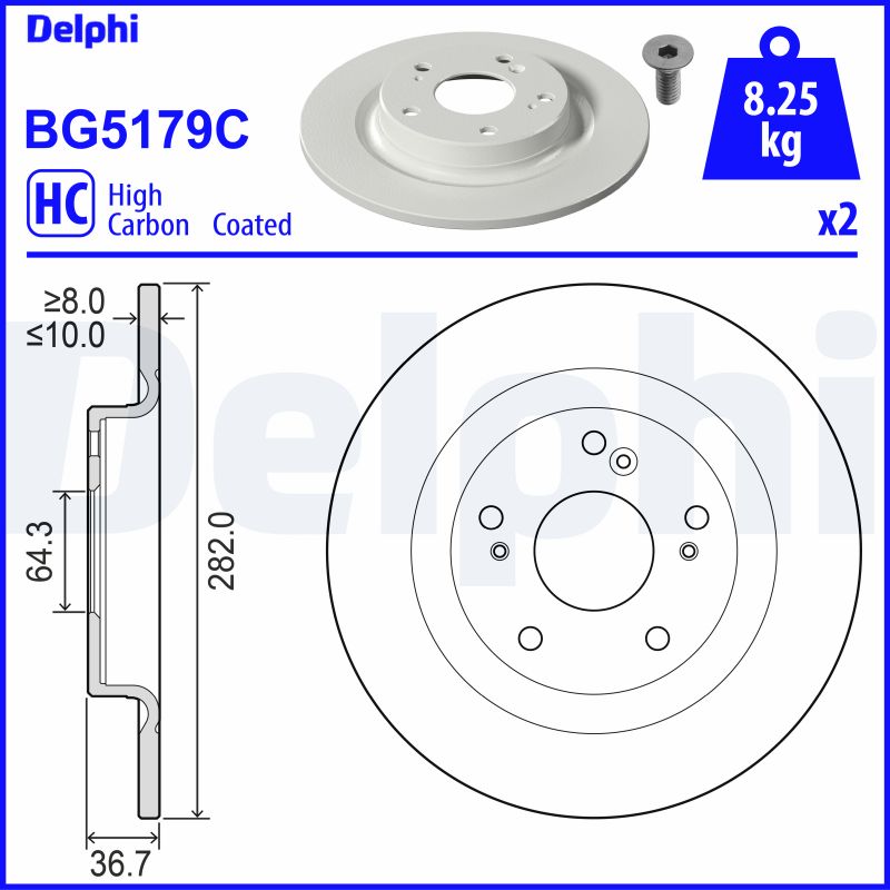 DELPHI BG5179C спирачен диск