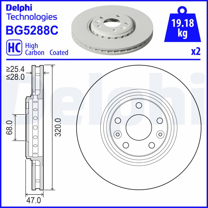 DELPHI BG5288C Discofreno
