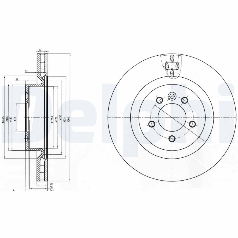 DELPHI BG9007 Brzdový kotouč