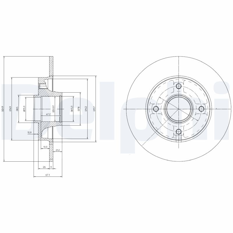 DELPHI BG9021RS спирачен диск