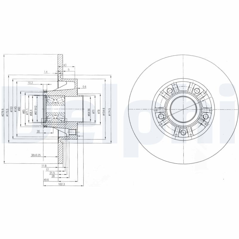 DELPHI BG9031RS спирачен диск