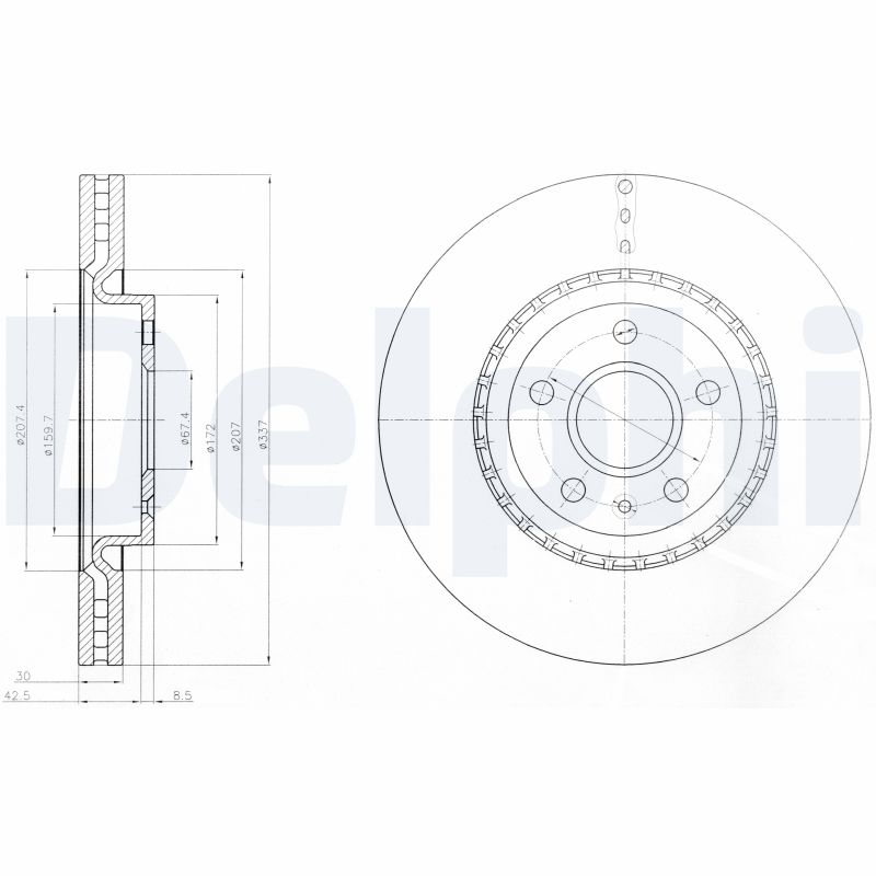 DELPHI BG9068 Discofreno-Discofreno-Ricambi Euro