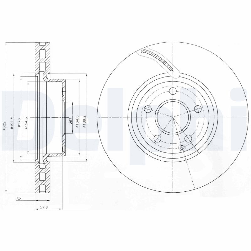 DELPHI BG9075C Discofreno-Discofreno-Ricambi Euro