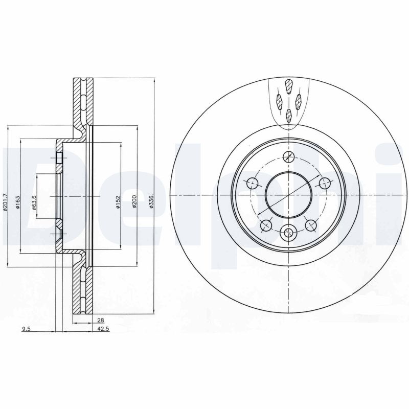 DELPHI BG9077C Brzdový kotouč