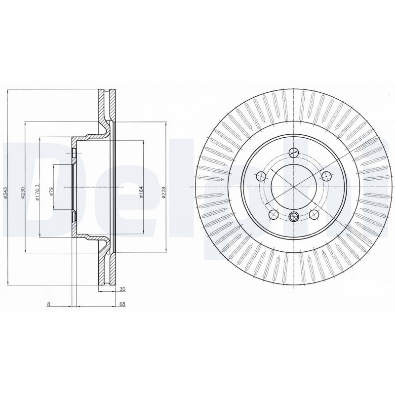 DELPHI BG9081 Δισκόπλακα for LAND ROVER
