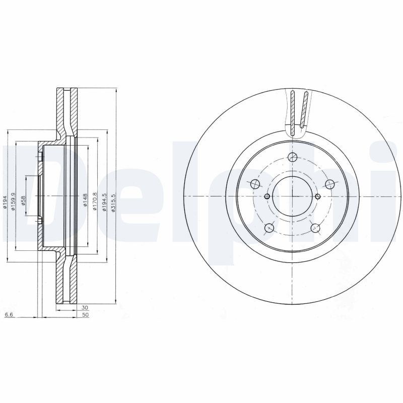 DELPHI BG9084 Brzdový kotouč