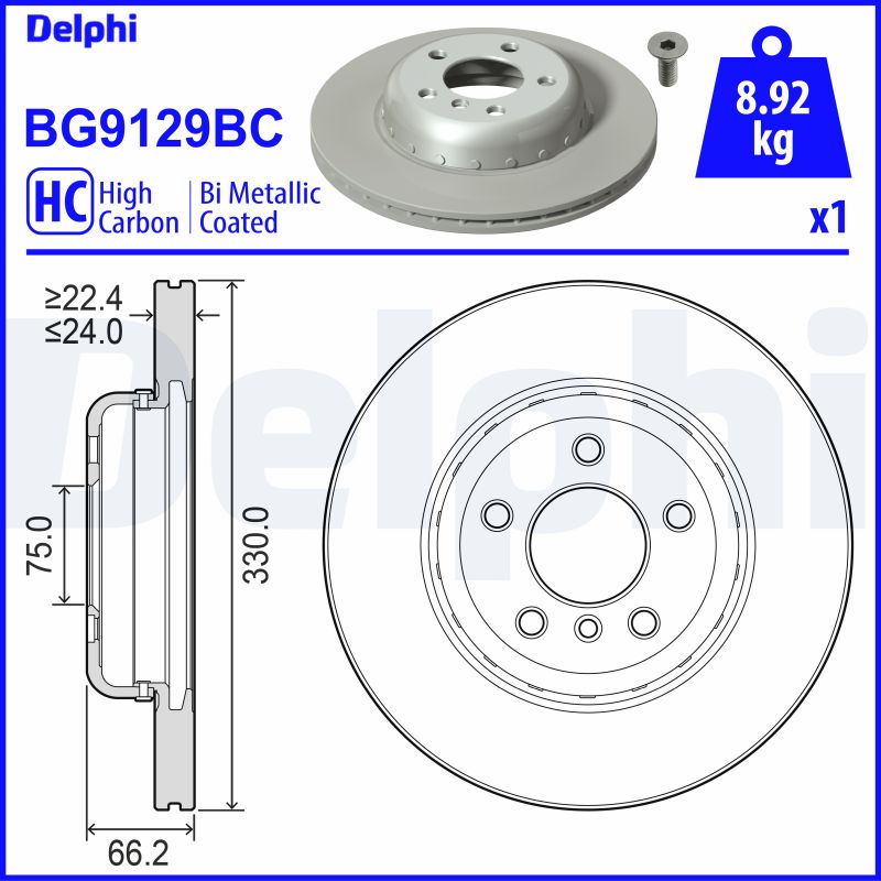 DELPHI BG9129BC спирачен диск