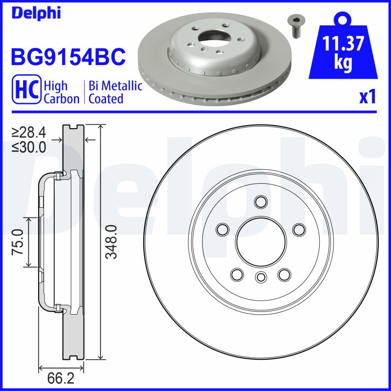 DELPHI BG9154BC спирачен диск