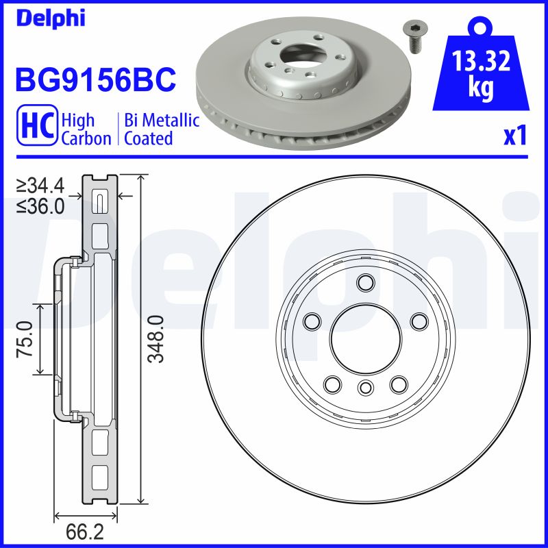 DELPHI BG9156BC спирачен диск