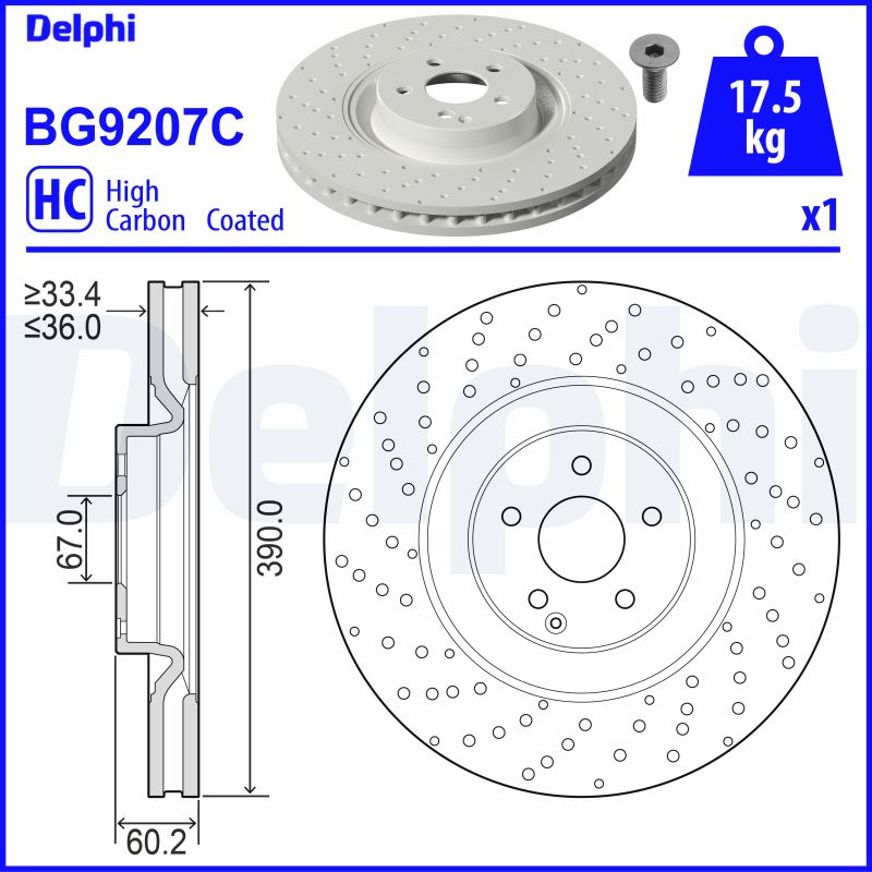 DELPHI BG9207C спирачен диск